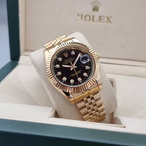 ساعة Rolex Lady Datejust شروط اوستيك جولد مينا جولد-أبيض-أسود