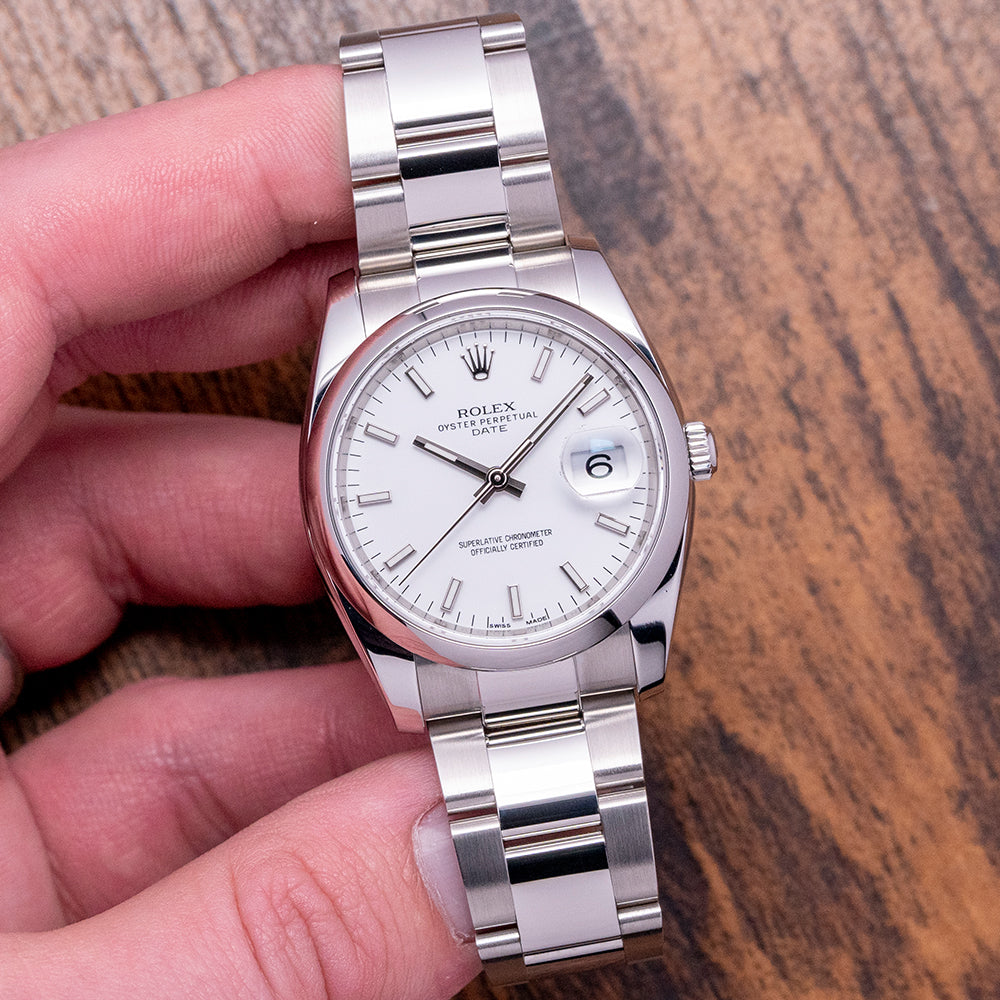 ساعة Rolex Classic لون سيلفر ميناء ابيض