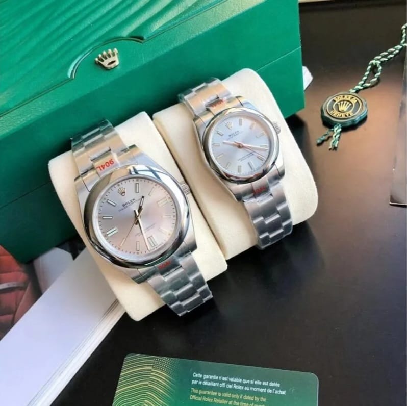 ساعتين Rolex Classic Couple – لون سيلفر_ميناء سيلفر